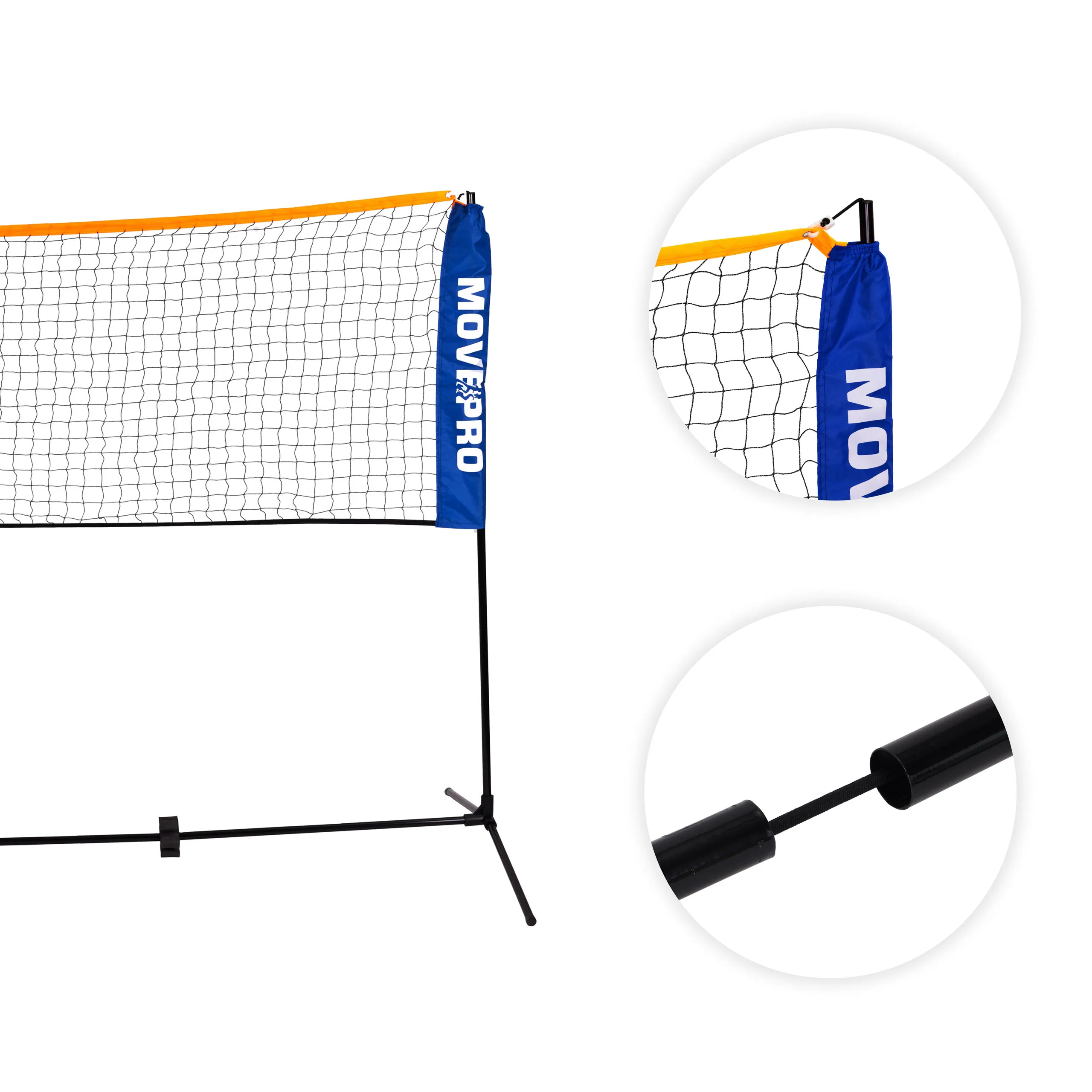 univerzalna 305x140 cm podesiva mreža 3 u 1 za badminton, odbojku i tenis s torbom, movepro - slika 7