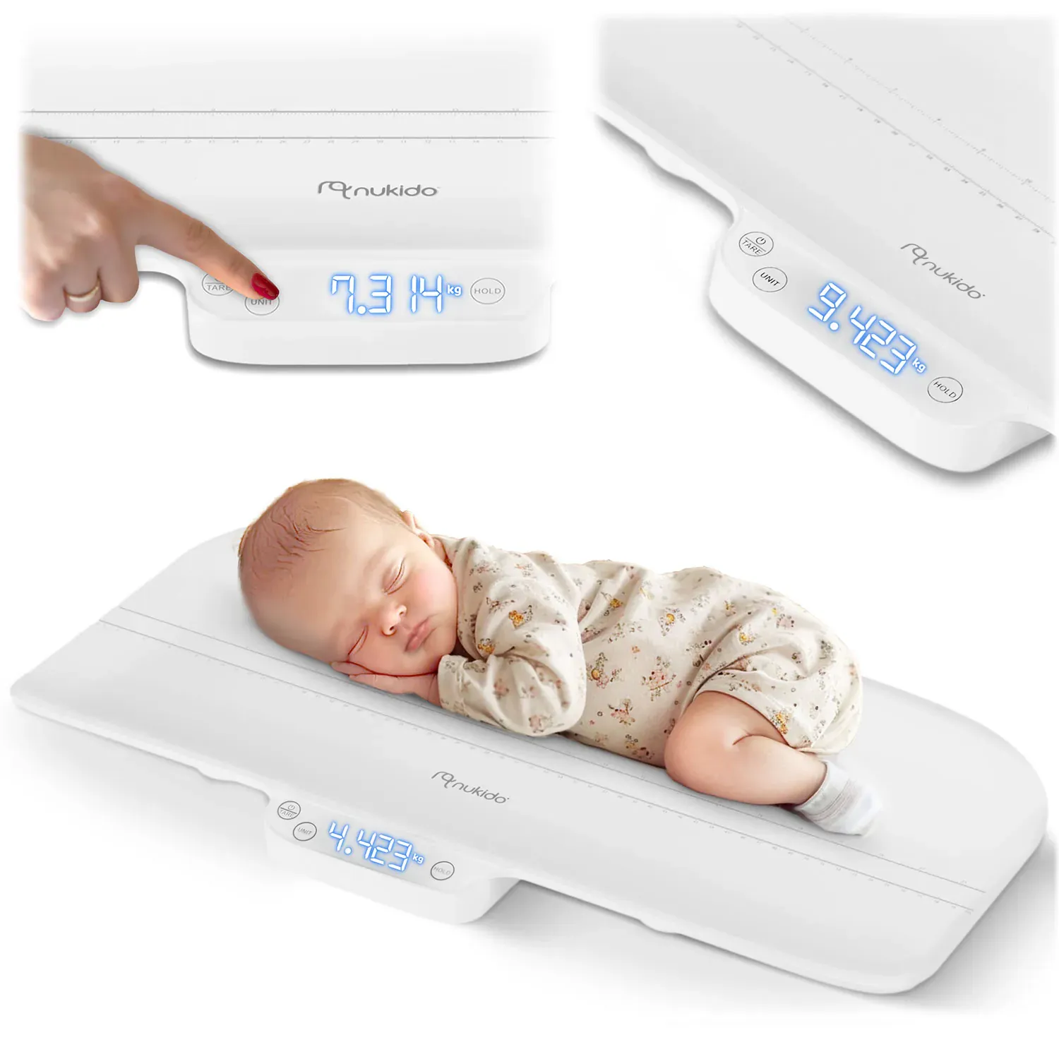 nukido elektronička vaga za bebe, bijela - slika 2