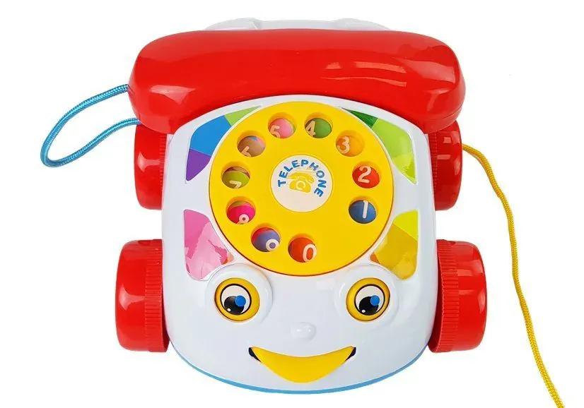dječji telefon na kotačima bijelo - crveni - slika 4