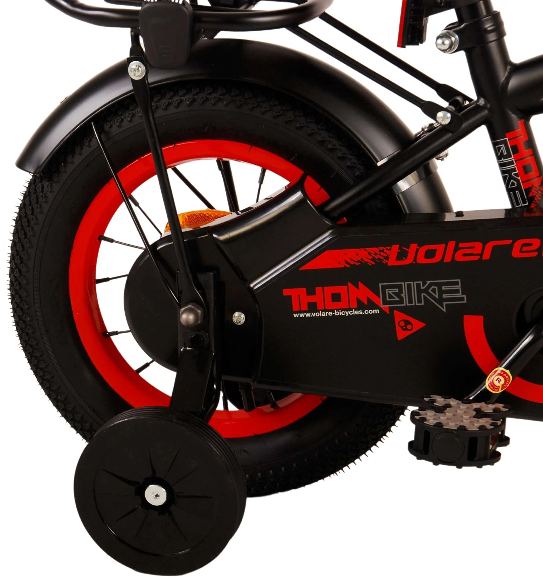 volare dječji bicikl thombike 12" crno-crveni - slika 5