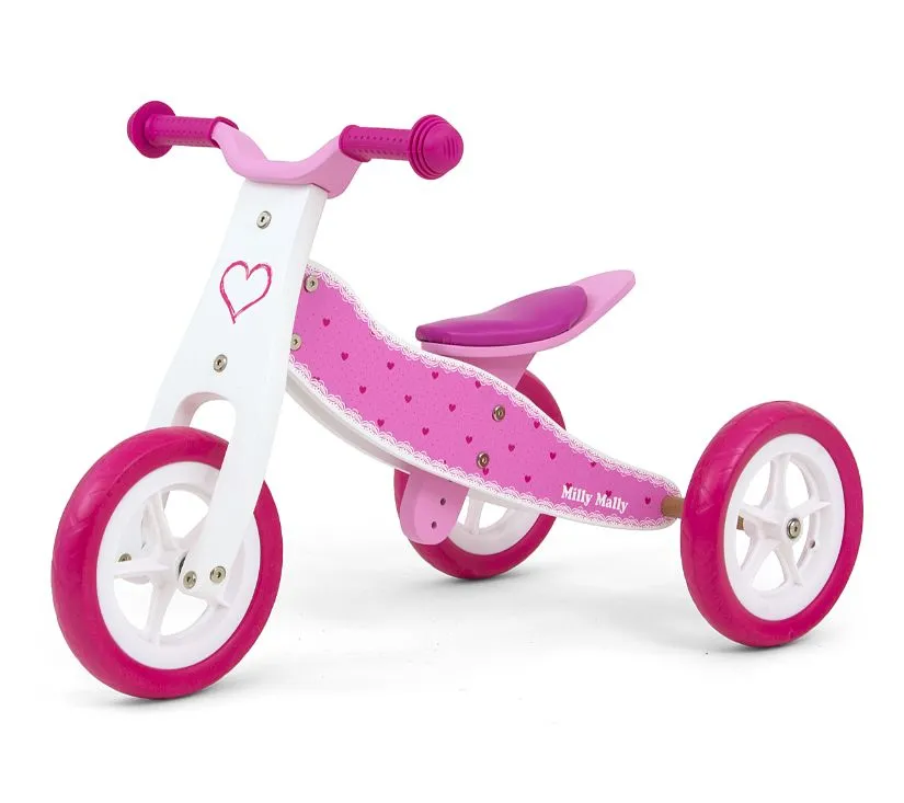 milly mally 2u1 tricikl bez pedala srca - slika 5