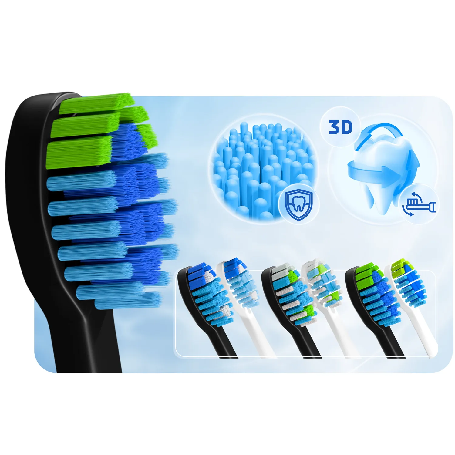 berdsen galaxy duo sonic četkica za zube, set od 2 komada - slika 5