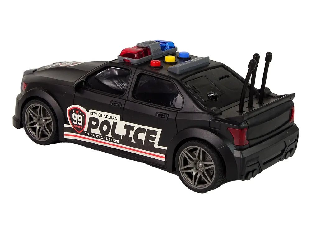sportski trkaći policijski automobil 1:16 crni - slika 4