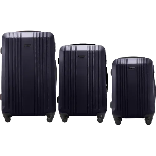 wings set od tri kofera kestrel od abs materijala veličine l m s tamnoplavi - slika 2