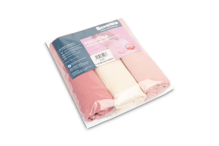 muslin pelena uniforma roza (pakiranje - 3 kom) - slika 5
