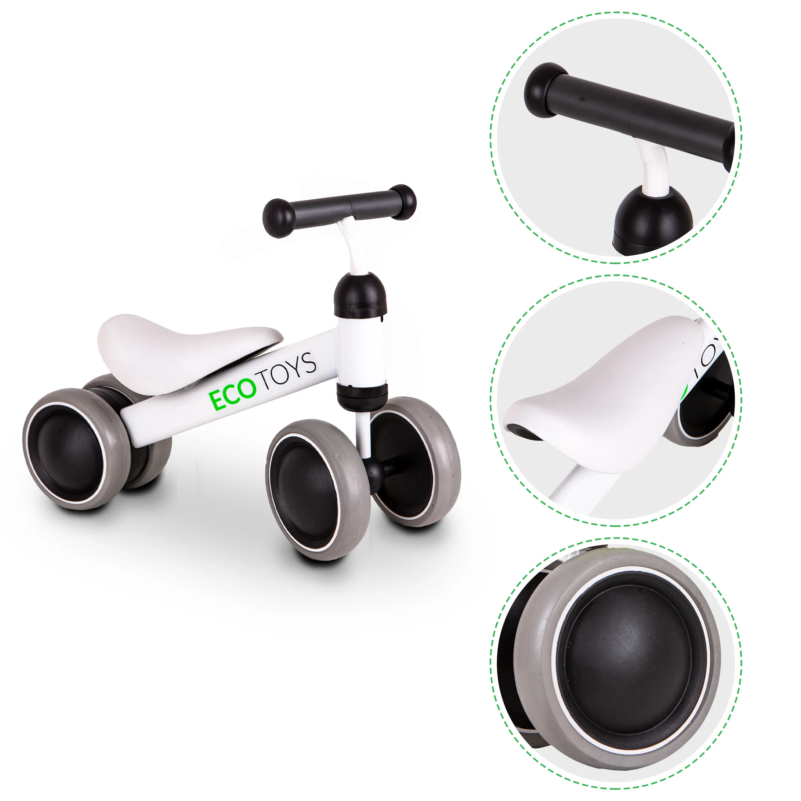 ecotoys dječji mini bicikl guralica bijeli - slika 8