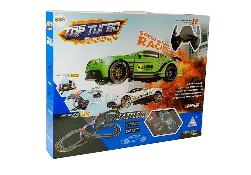 trkaća staza 1:43 2 automobila top turbo svjetla dužine 7,6 m - slika 5