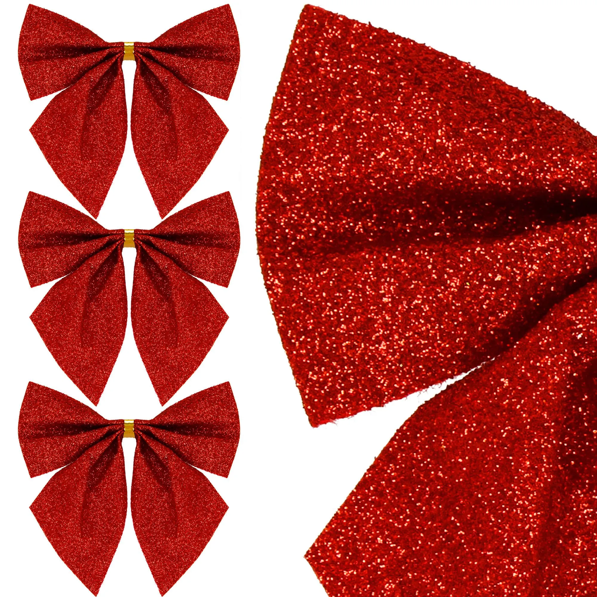 božićne mašne 11 × 11 cm – set 3 komada, crvene - slika 5