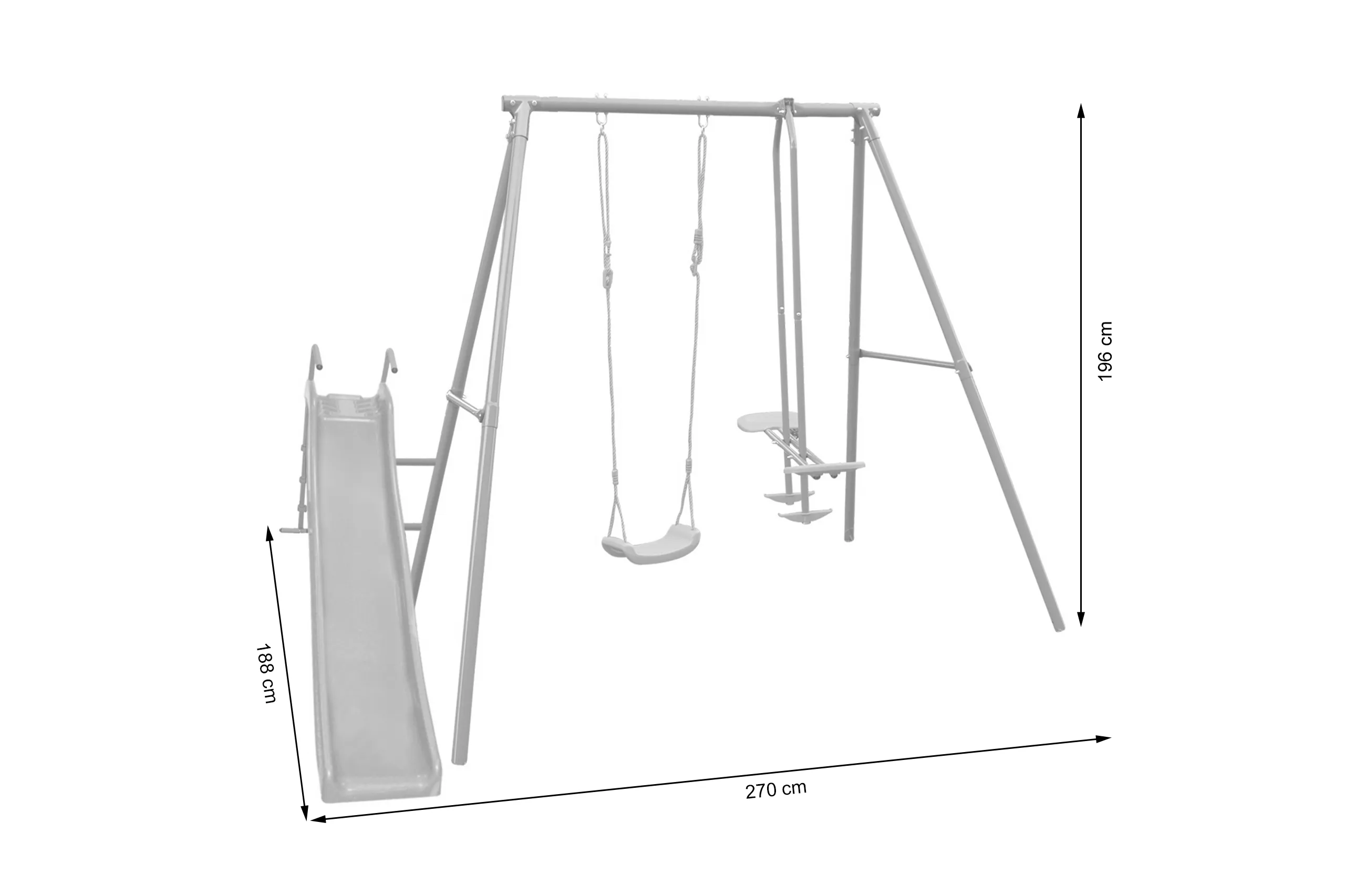 vrtno igralište 270 cm x 188 cm x 196 cm - slika 8