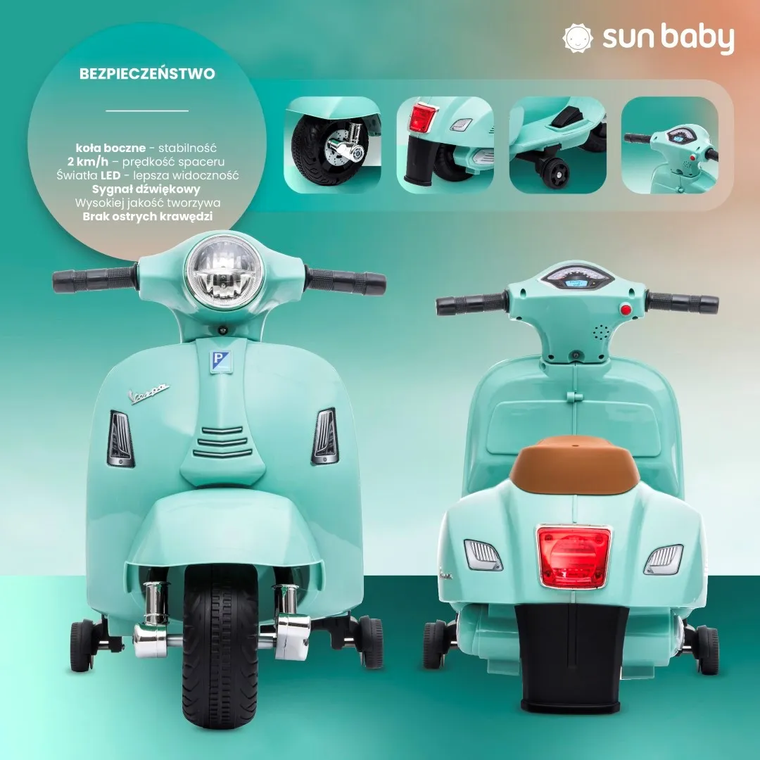 skuter vespa na akumulator - tirkizni - slika 7
