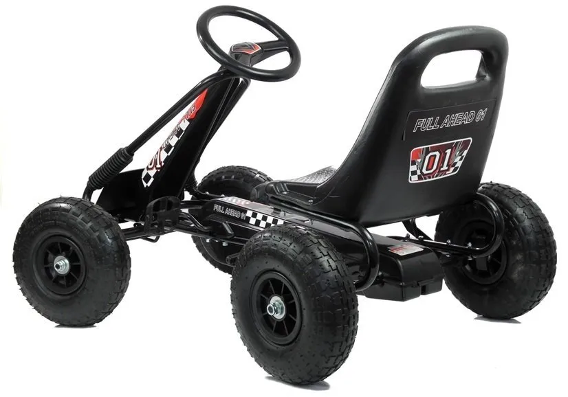 go-cart s pedalama za djecu, crni - slika 5