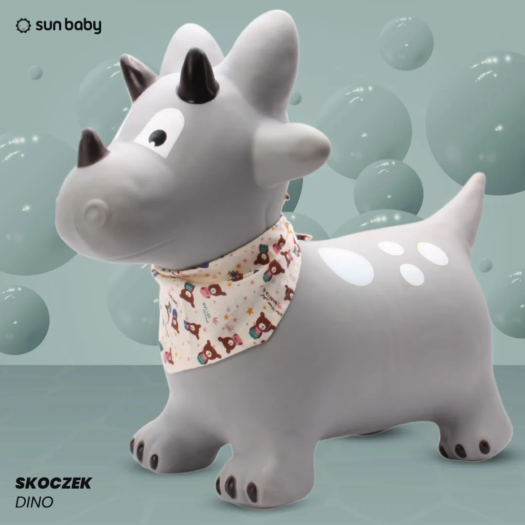 dinosaur za skakanje 60cm sivi - slika 4