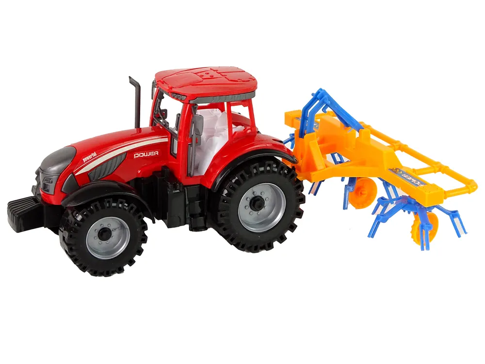 crveni traktor s grabljama - slika 3