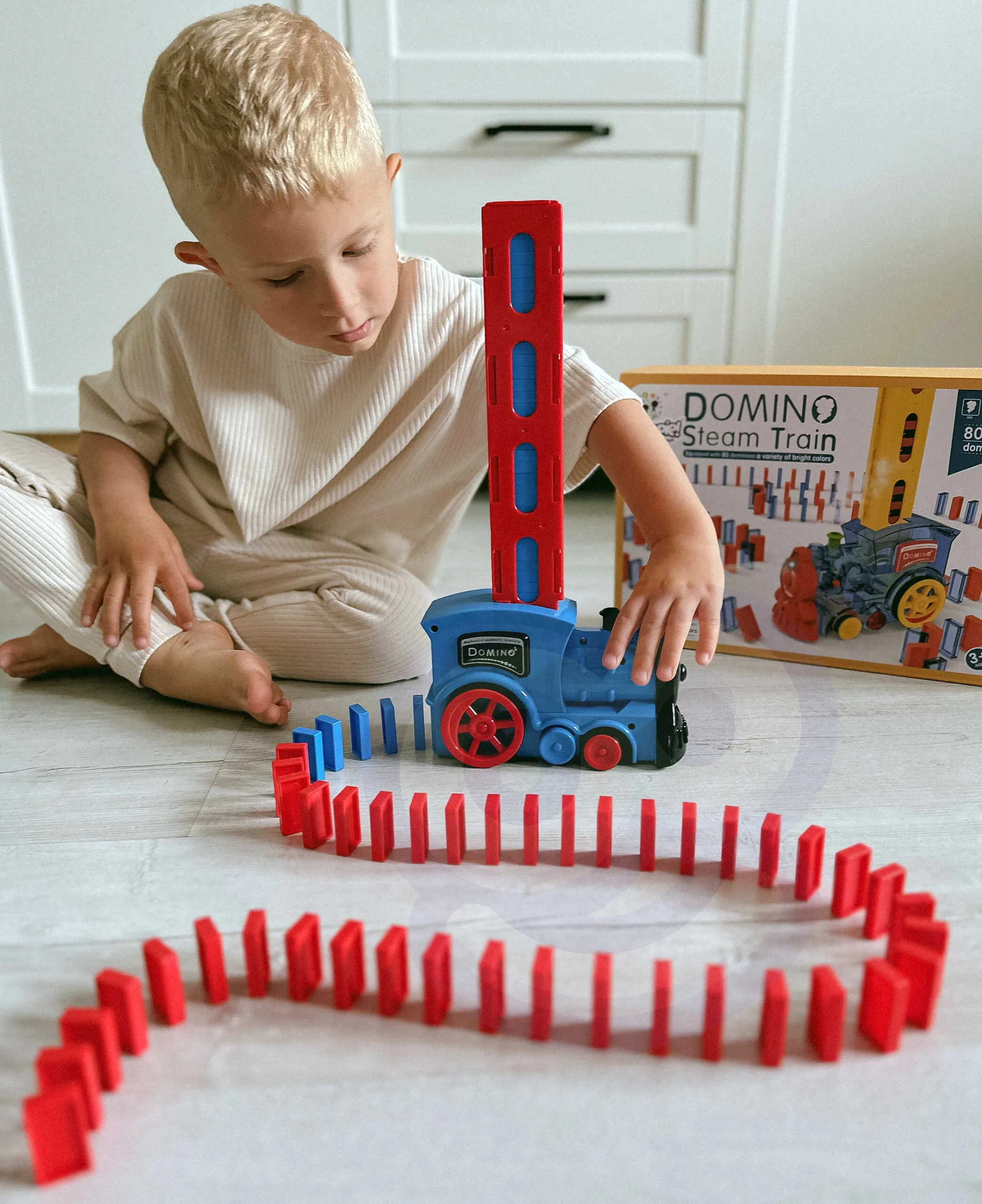 woopie električna lokomotiva za domino blokove s parom 80 el. - slika 3