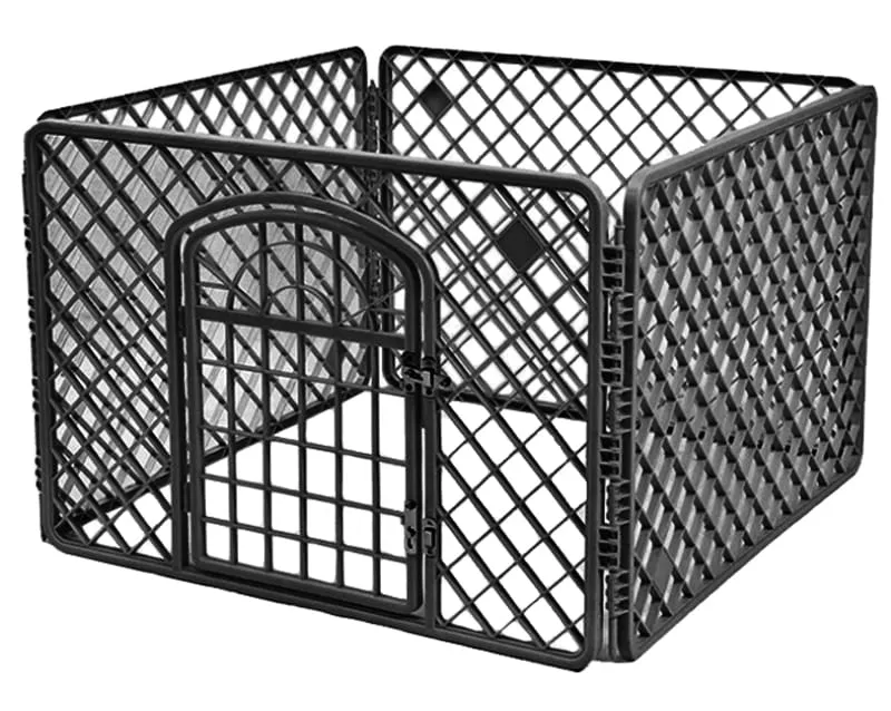 sklopiva ogradica za pse 90x90x60cm crna - slika 3