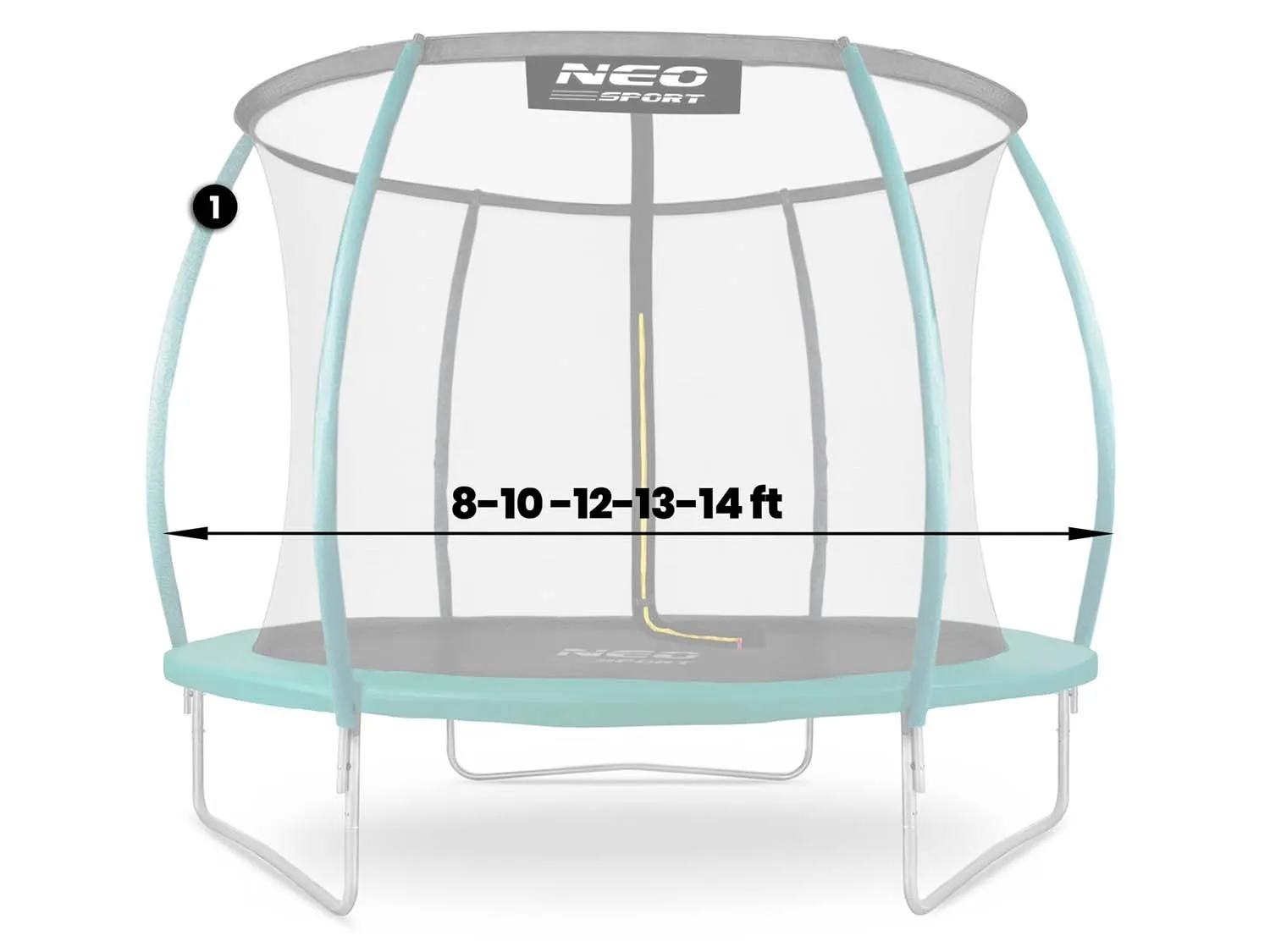 neo-sport gornji stup za trampolin tip c – zeleni, kompatibilan s modelima 8–14 ft - slika 3