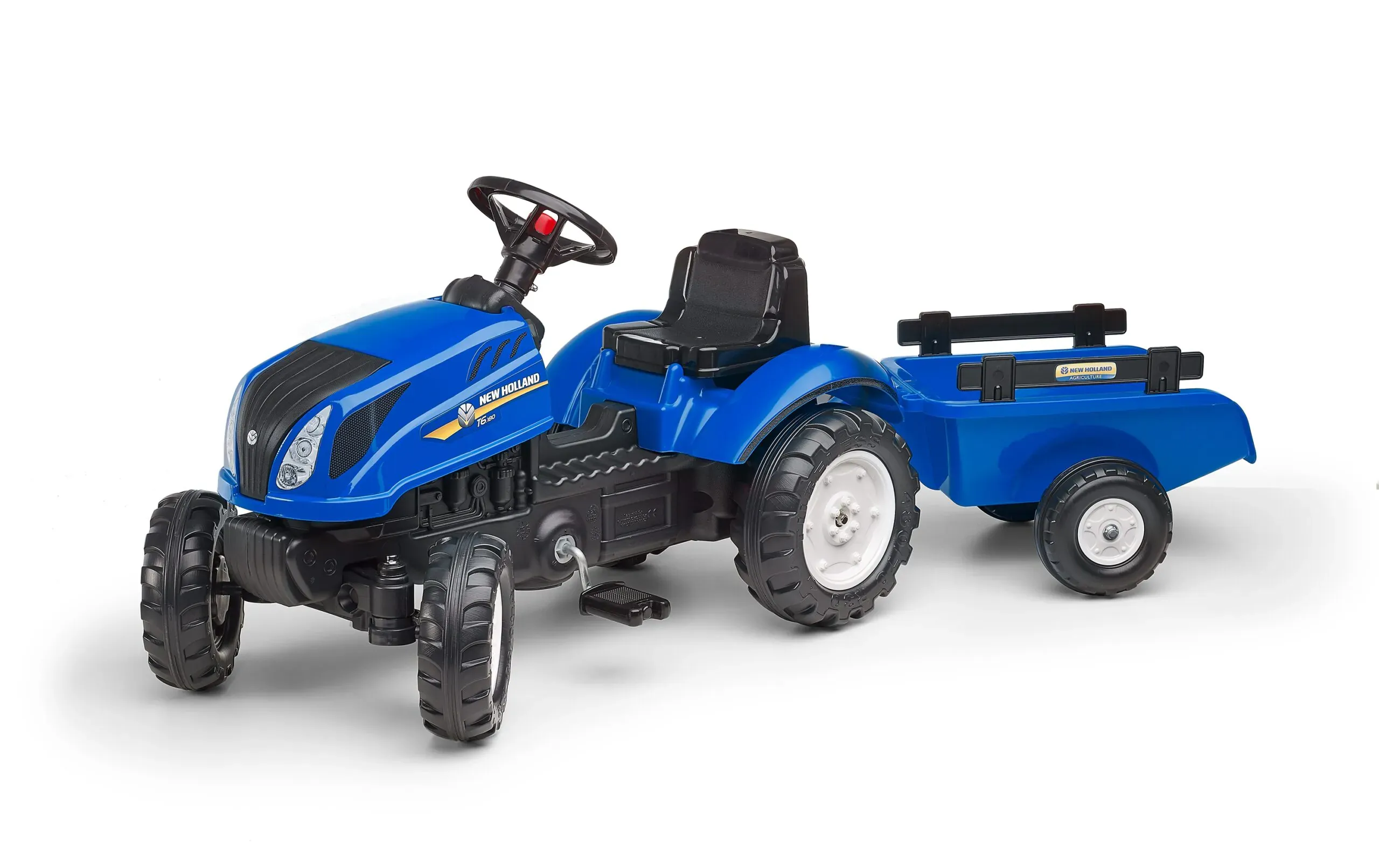 Falk traktor na pedale s prikolicom - New Holland plavi - Pribislavec