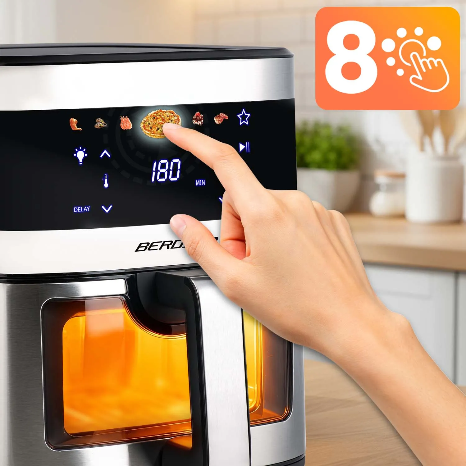 berdsen velika friteza na vrući zrak 1700 w, 9,1 l, srebrna - slika 6