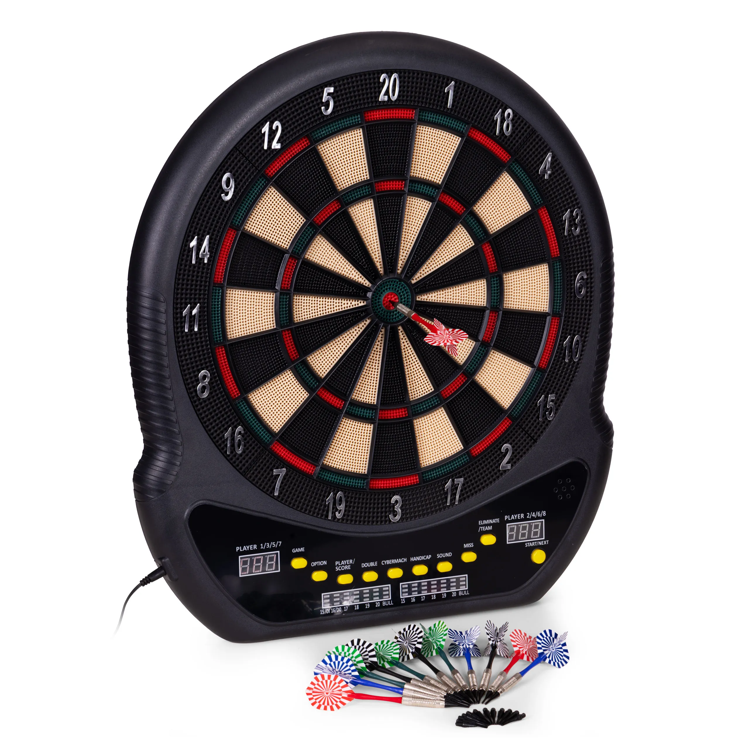 elektronička pikado ploča s lcd zaslonom 48 cm – 27 igara, set s 12 strelica - slika 6