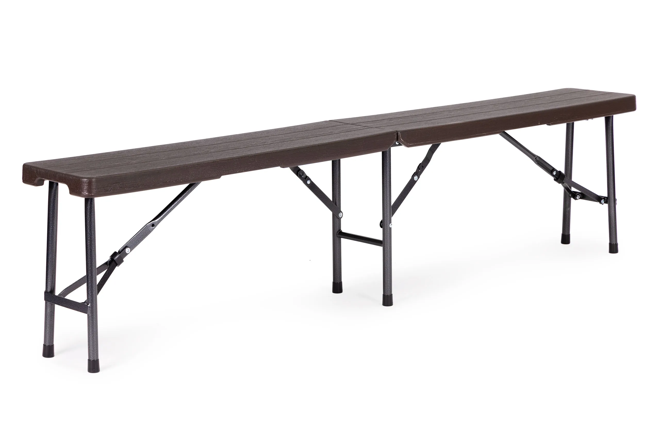 modernhome catering stol 180 cm + 2 klupe - smeđi - slika 6