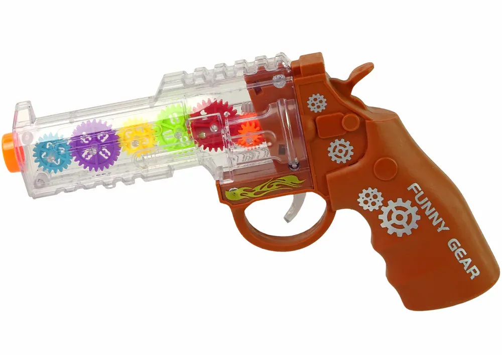 dječji revolver sa svjetlosnim efektima smeđi - slika 2