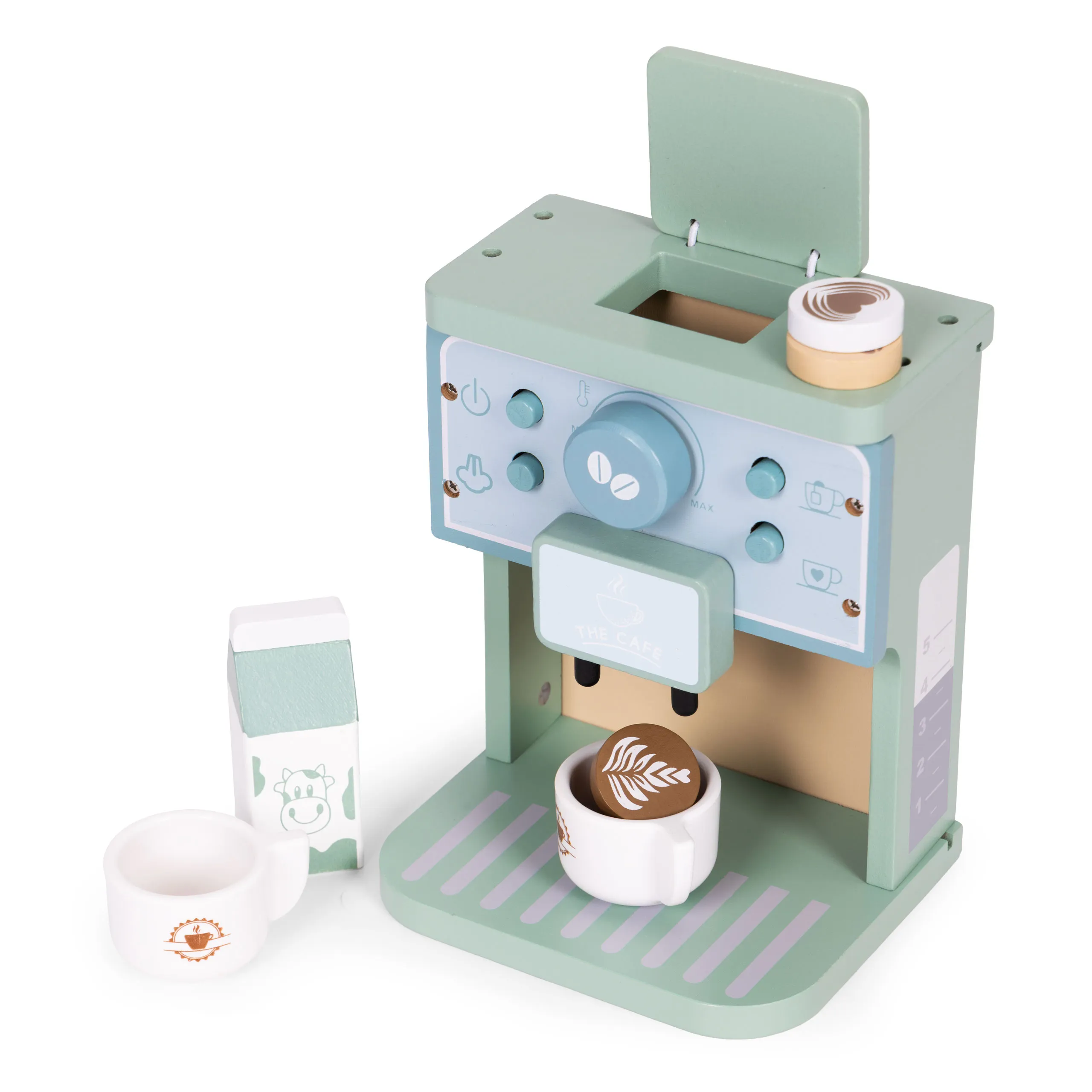 drveni aparat za kavu za djecu, set od 8 barista, ecotoys - slika 6