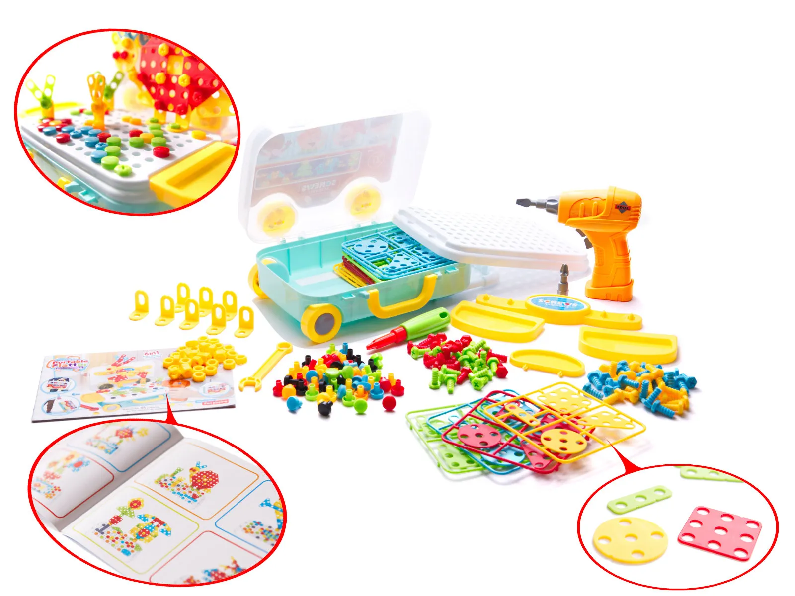 set odvijač bušilica vijci diy 258 elemenata - slika 4