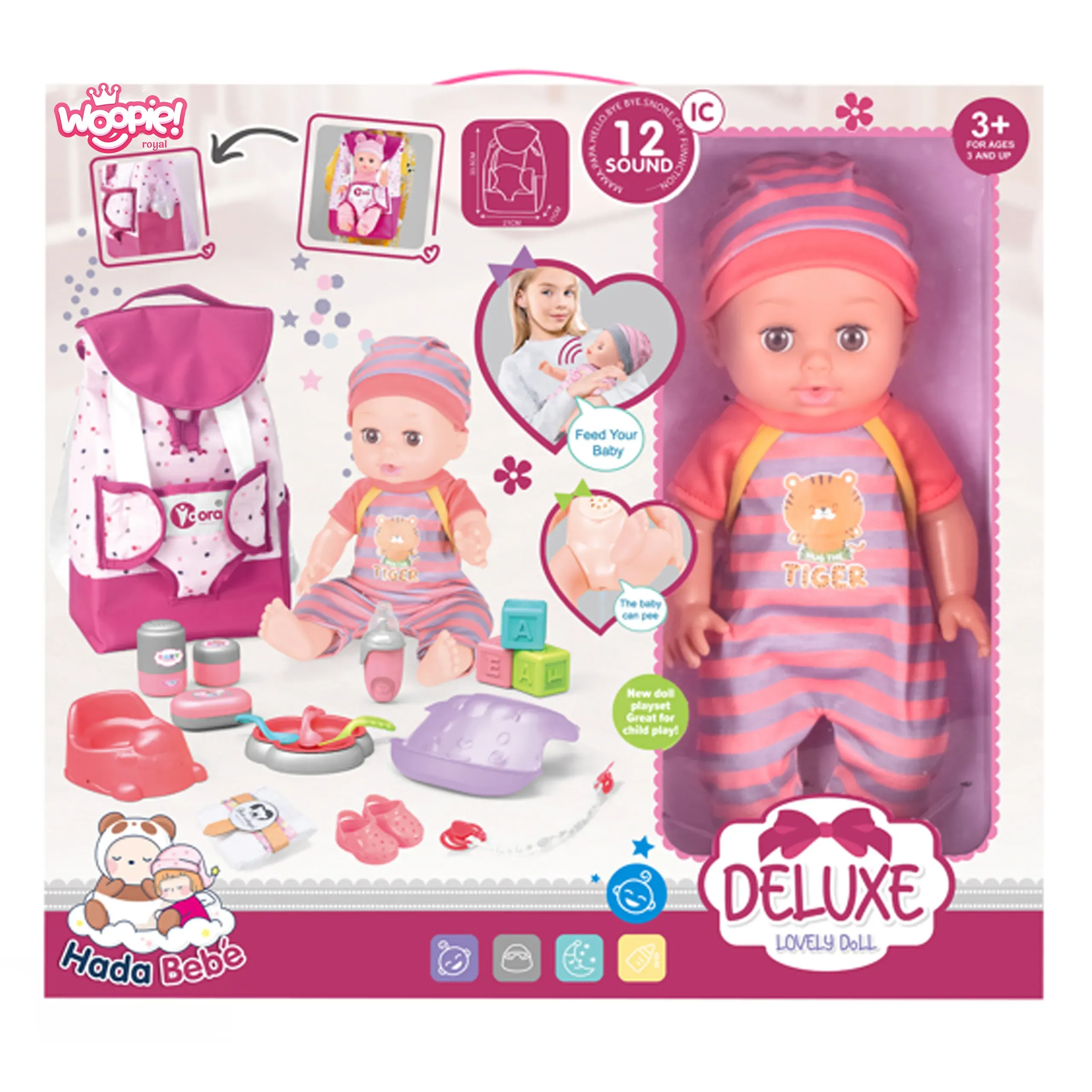 woopie royal lutka beba s opremom, set od 19 komada - slika 2