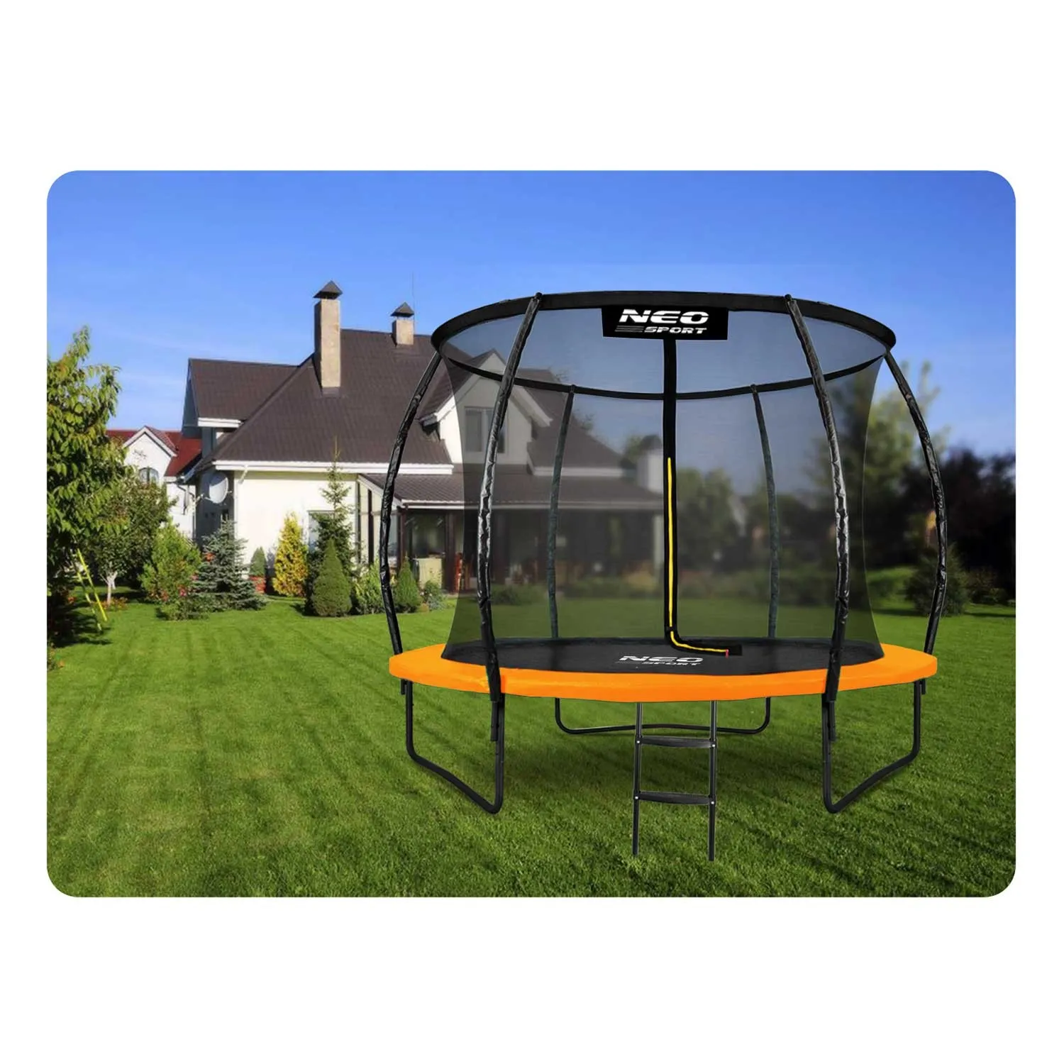 neo-sport profilirani vrtni trampolin 252 cm (8 ft) s unutarnjom mrežom, narančasti - slika 3