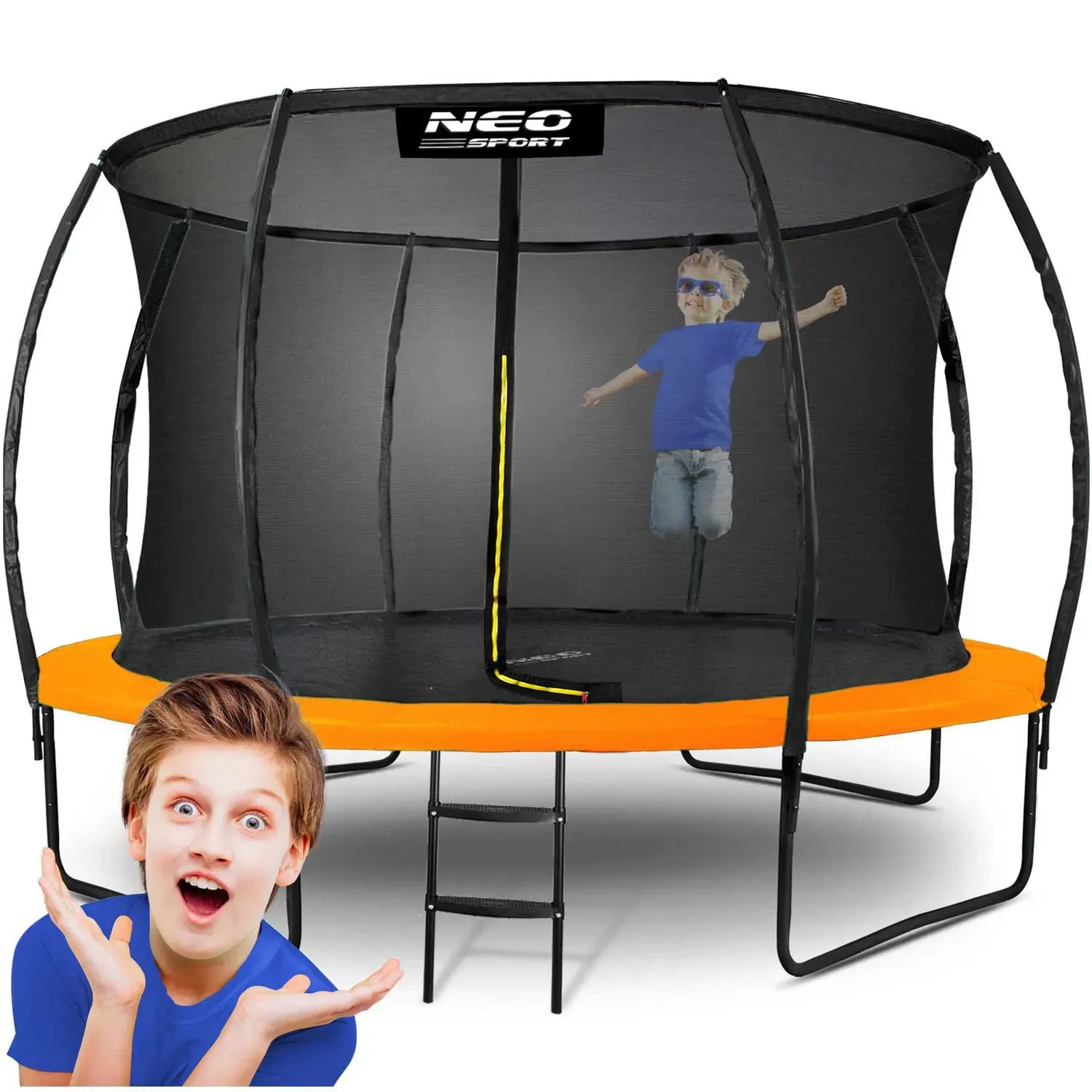 Neo-Sport profilirani vrtni trampolin 374 cm (12 ft) s unutarnjom mrežom, narančasti - Pribislavec