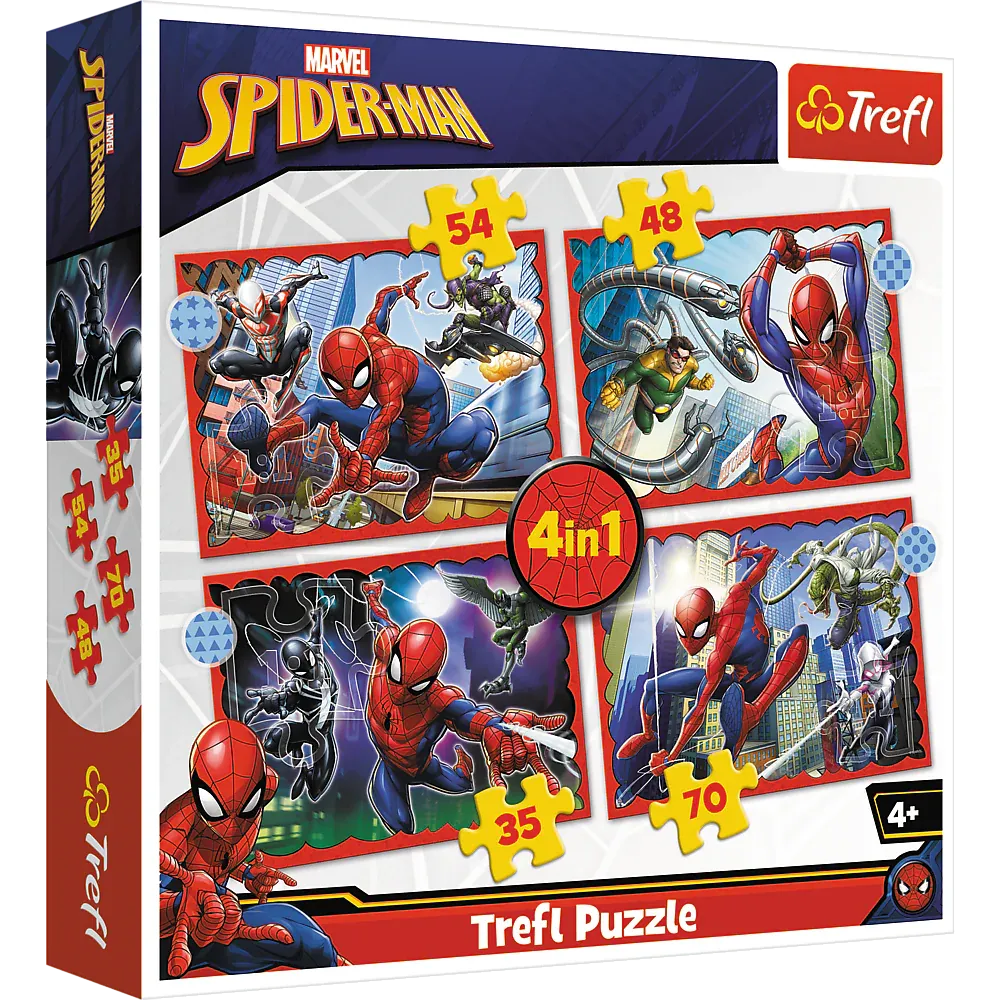 puzzle - 4u1 - heroj spider-man trefl 34384 - slika 2