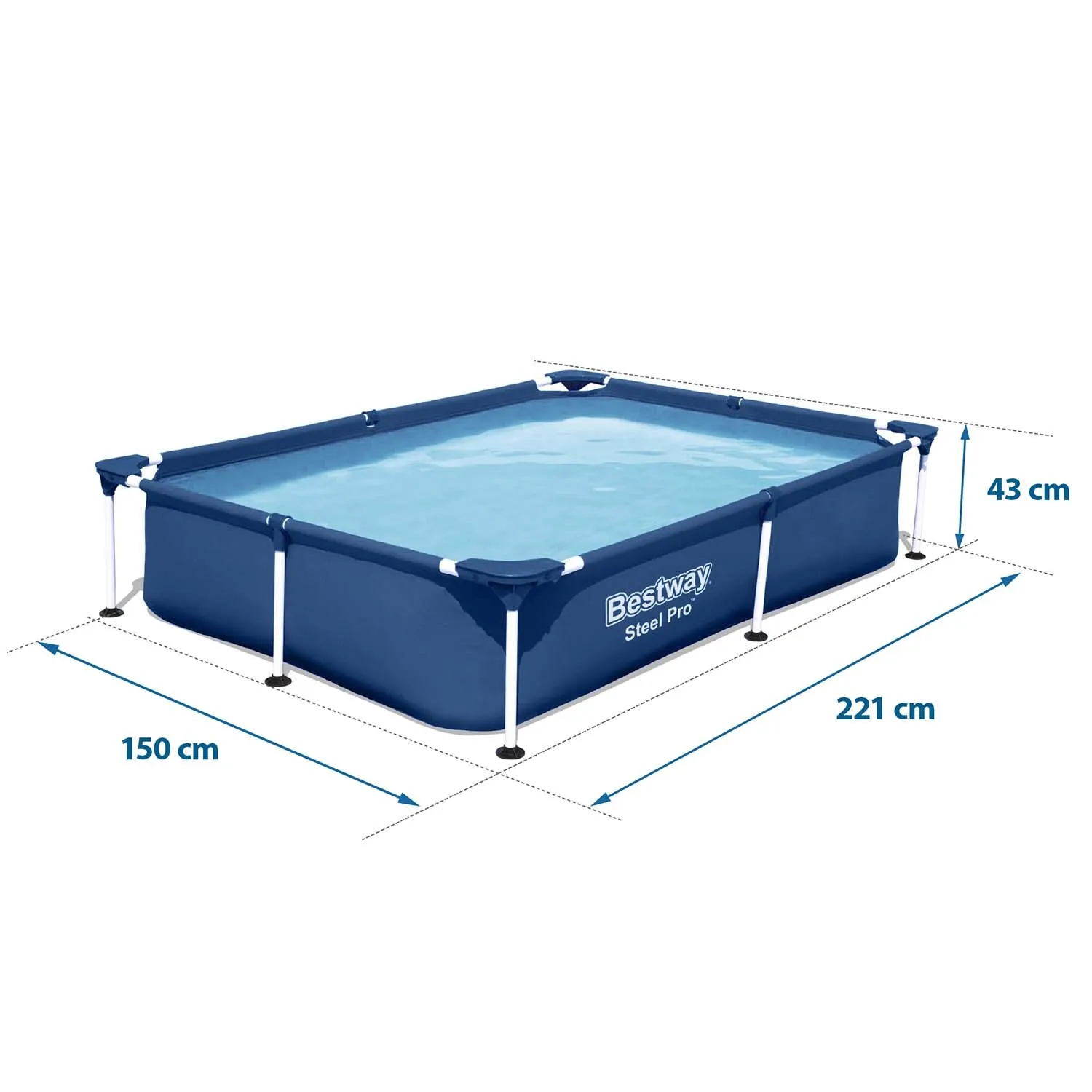 bestway bazen pravokutnog okvira 221x150x43 cm - slika 5