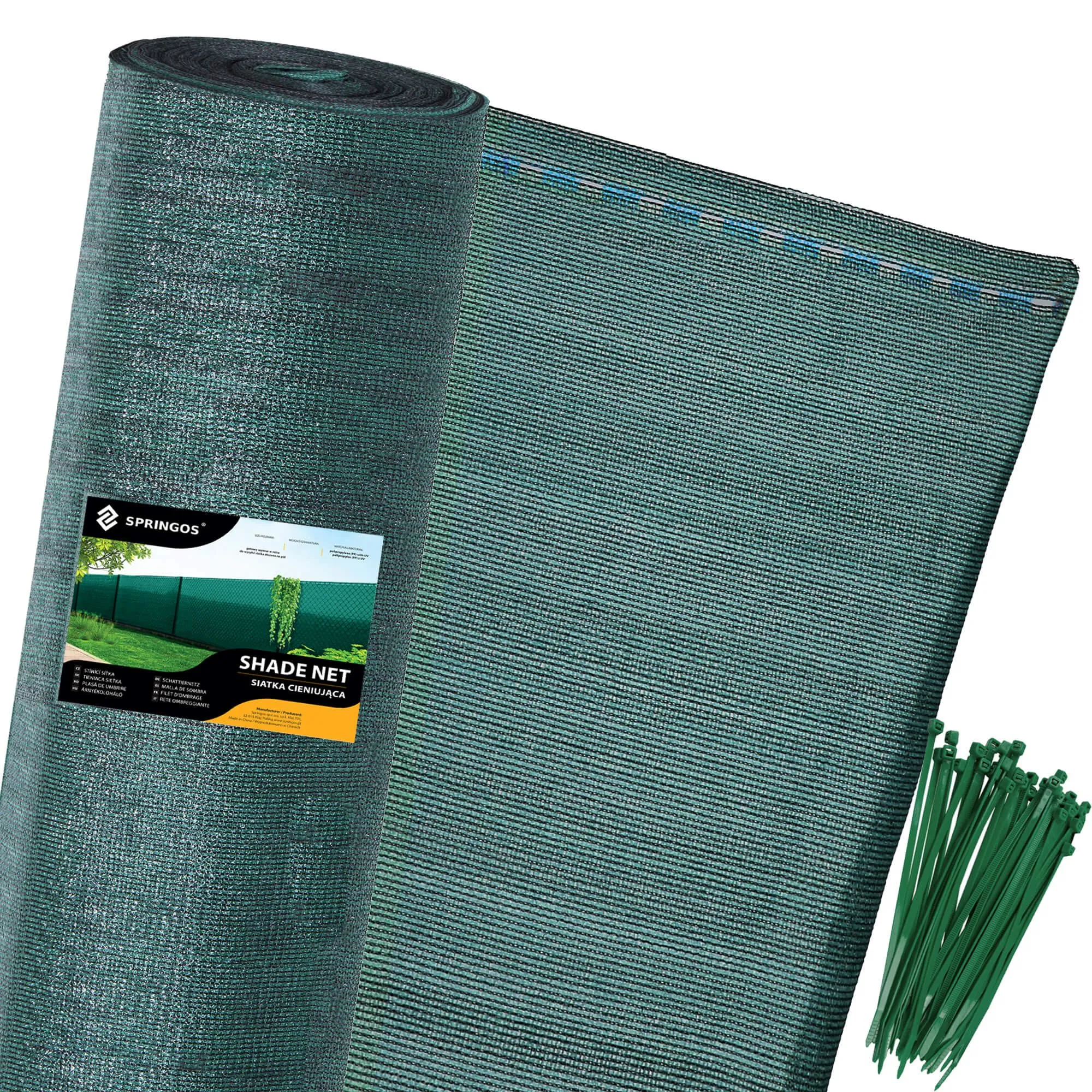 zelena sjenila mreža 185 g/m², 1,5 × 25 m + 100 vezica - slika 3