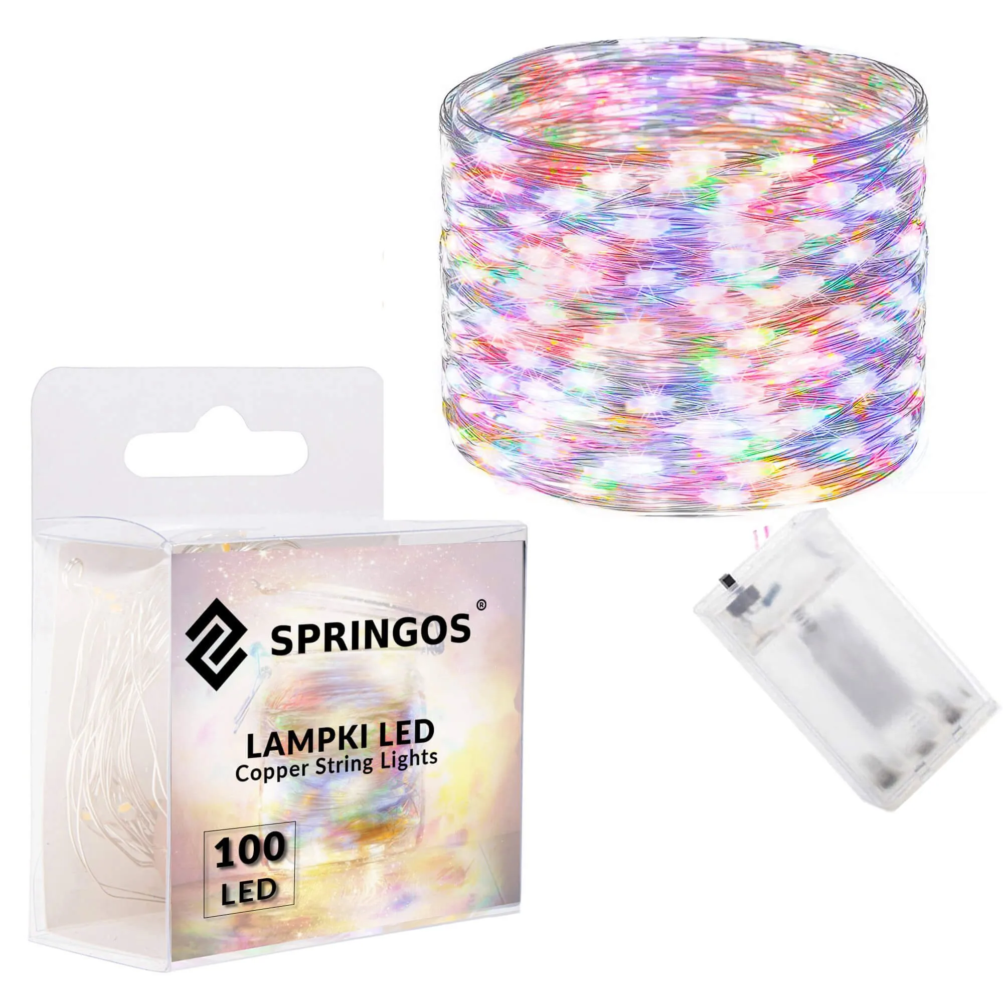led lampice na baterije, 100 led šarene diode - slika 8