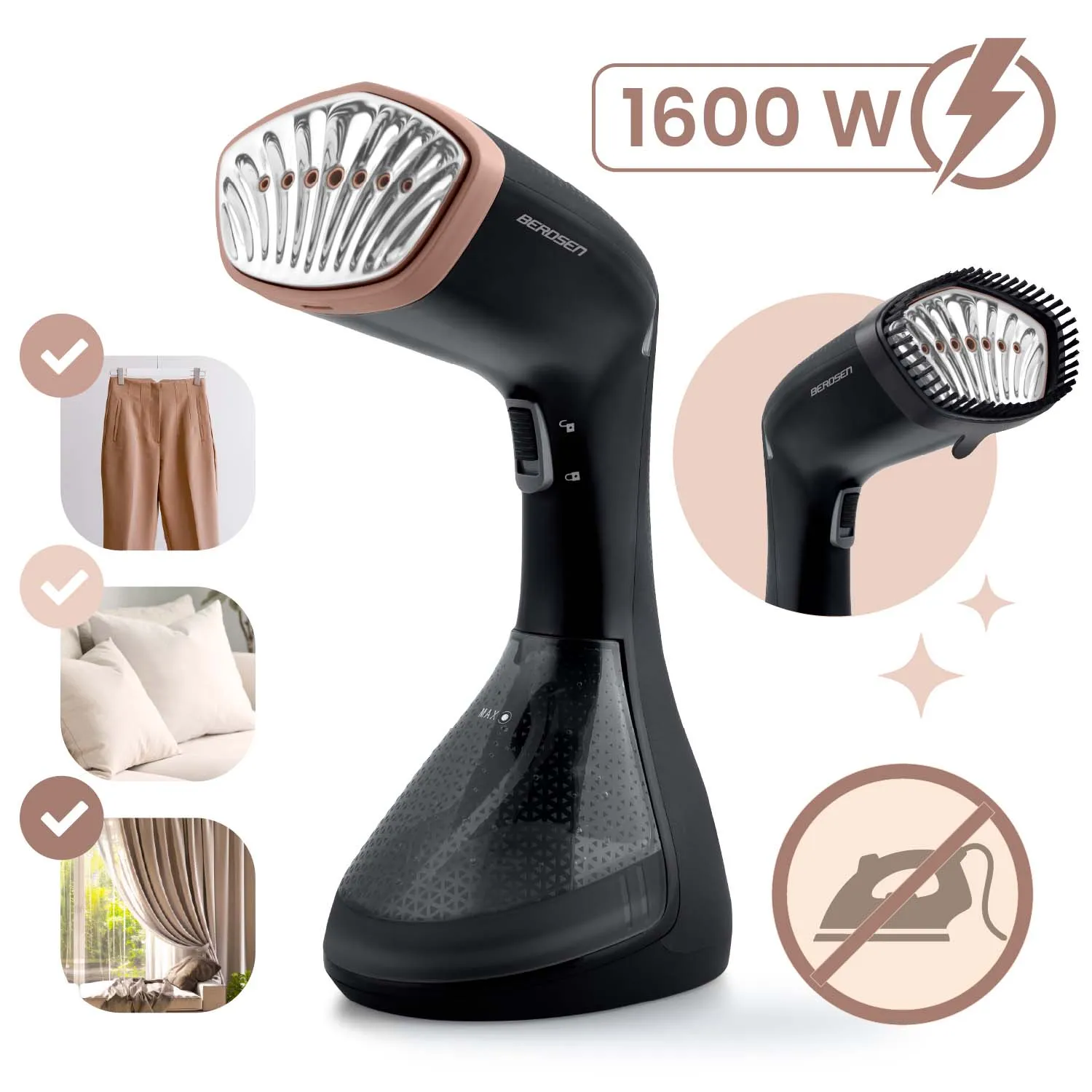 berdsen parna pegla za odjeću snage 1600 w - slika 3
