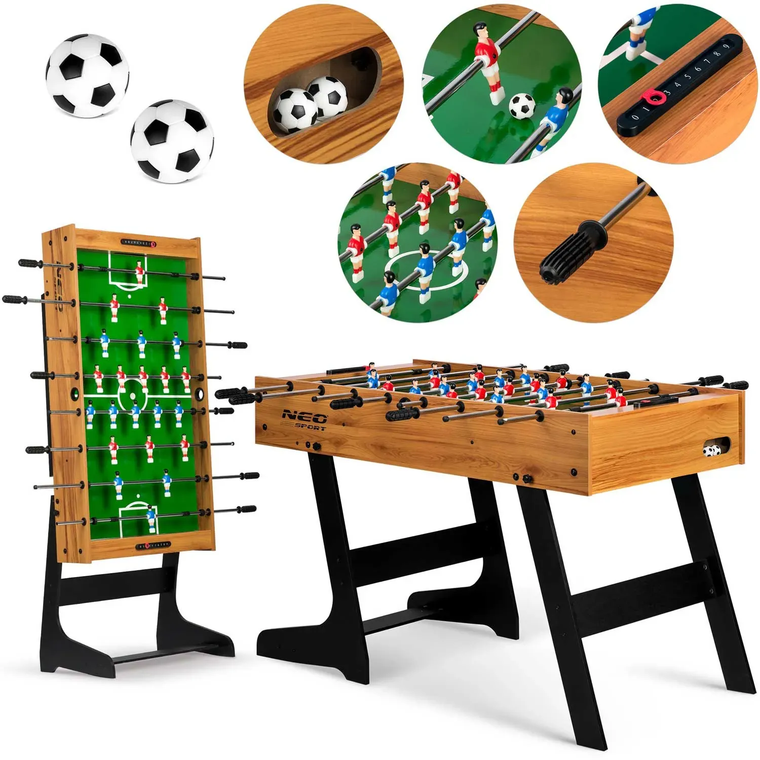 Neosport drveni stolni nogomet 121 x 61 x 80 cm NS-803 - Pribislavec
