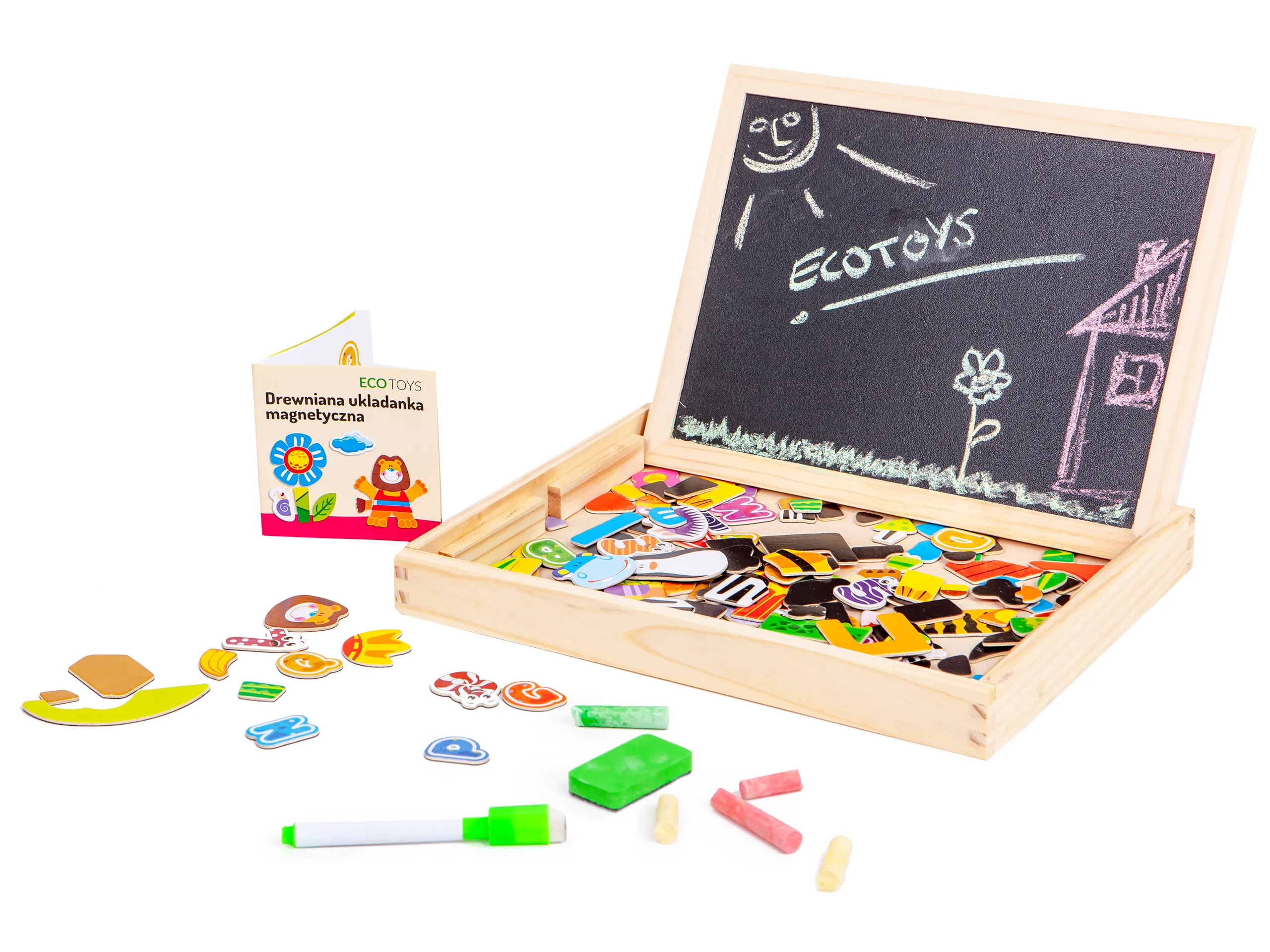 ecotoys 2u1 edukacijski set s pločom 176 elemenata - slika 3