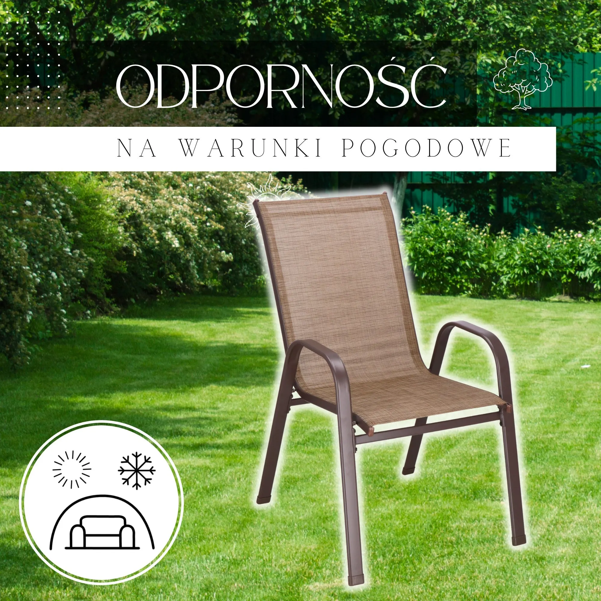 springos metalne vrtne stolice 73 x 55,5 x 93 cm (4 kom.) smeđa - slika 3