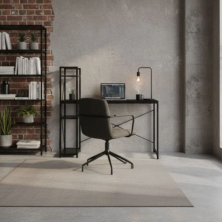 modernhome uredski stol 120 × 60 cm s policom i 3 police – crni - slika 4