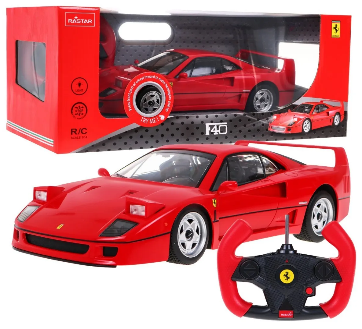 rastar ferrari f40 na daljinsko upravljanje 1:14 crveni - slika 2