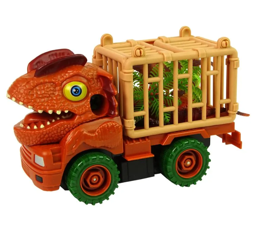 dinosaur kamion transporter narančasti s dodacima - slika 3