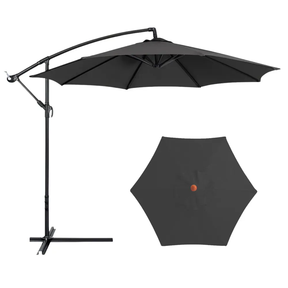 bočni vrtni suncobran s podesivim nagibom 350 x 250 cm antracit - slika 3