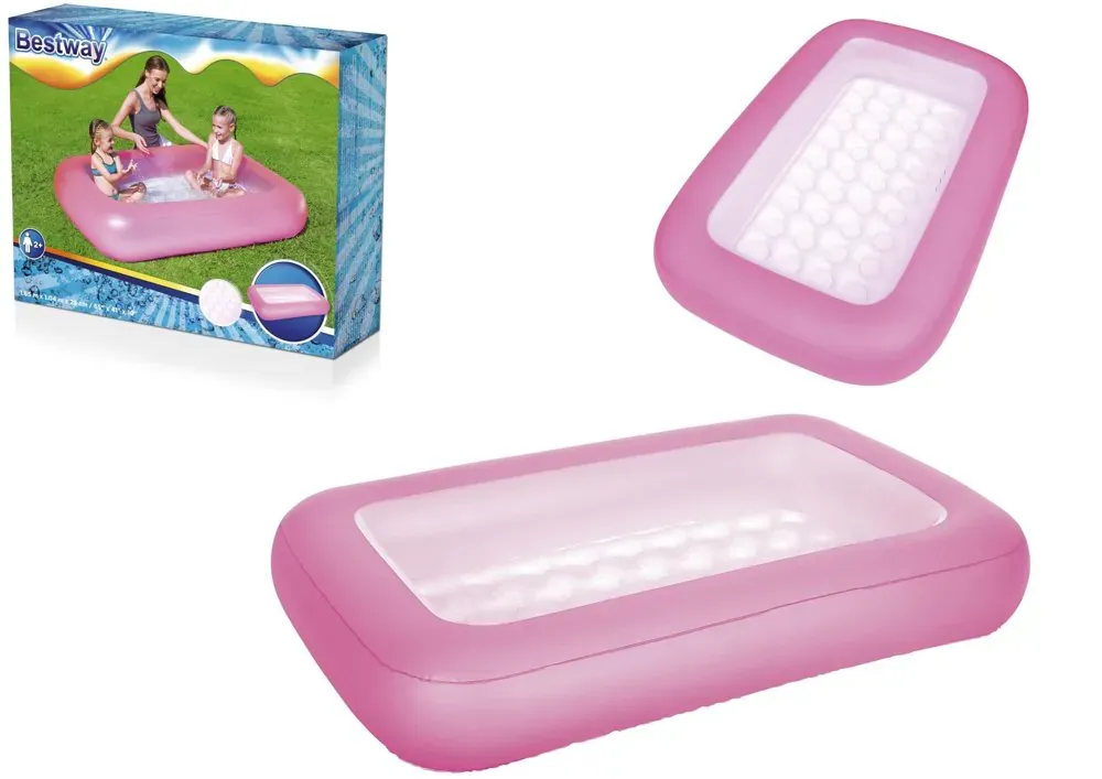 bestway dječji bazen na napuhavanje 165 x 104 x 25 cm rozi - slika 2