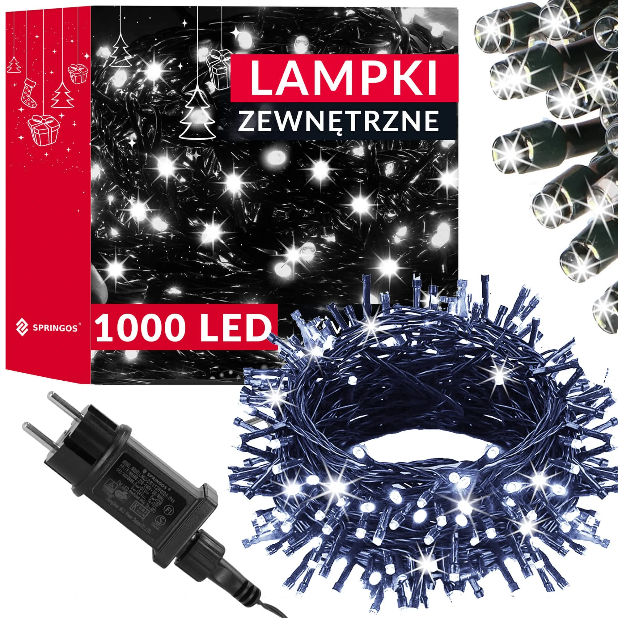 springos božićne lampice, 1000 led, hladno bijele - slika 5