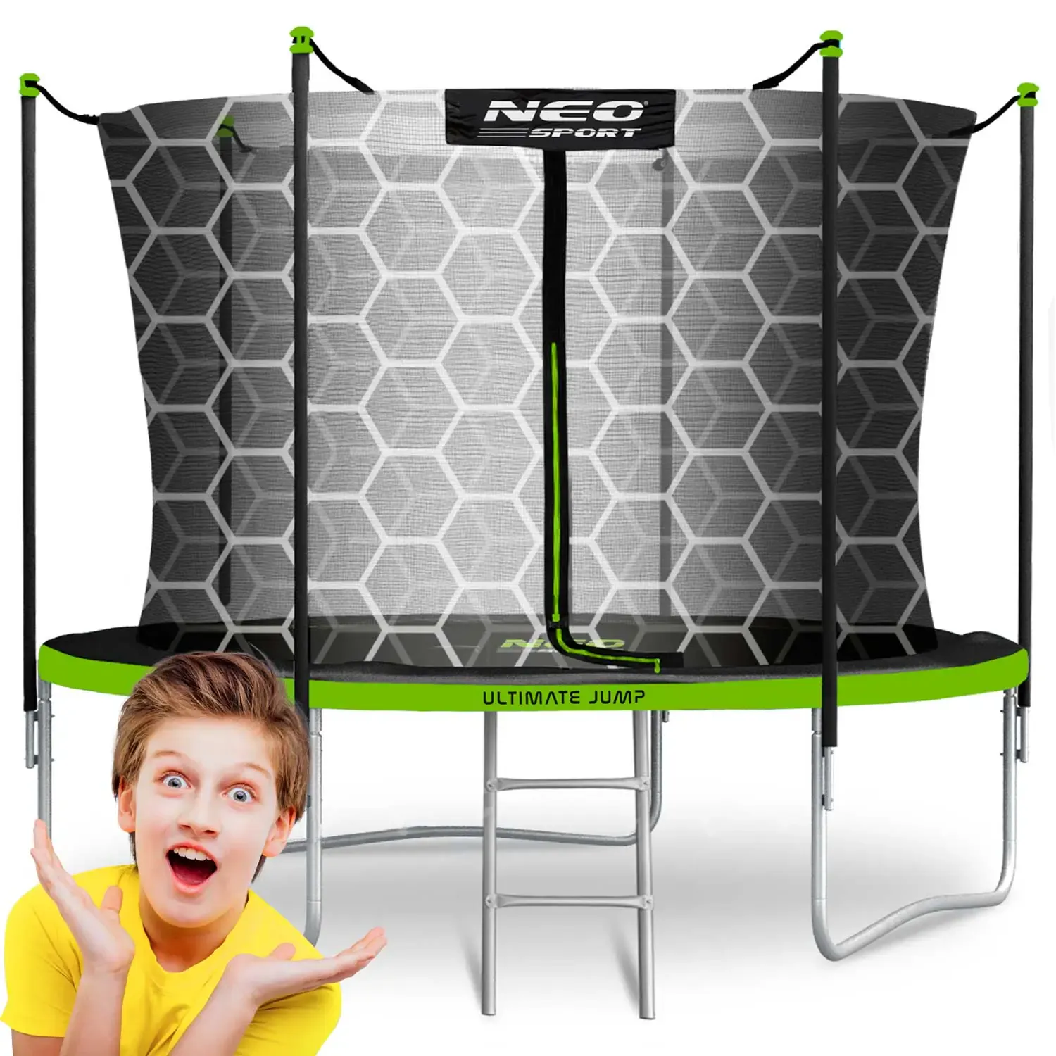 neo-sport vrtni trampolin 312 cm (10 ft) s unutarnjom mrežom i ljestvama - slika 2