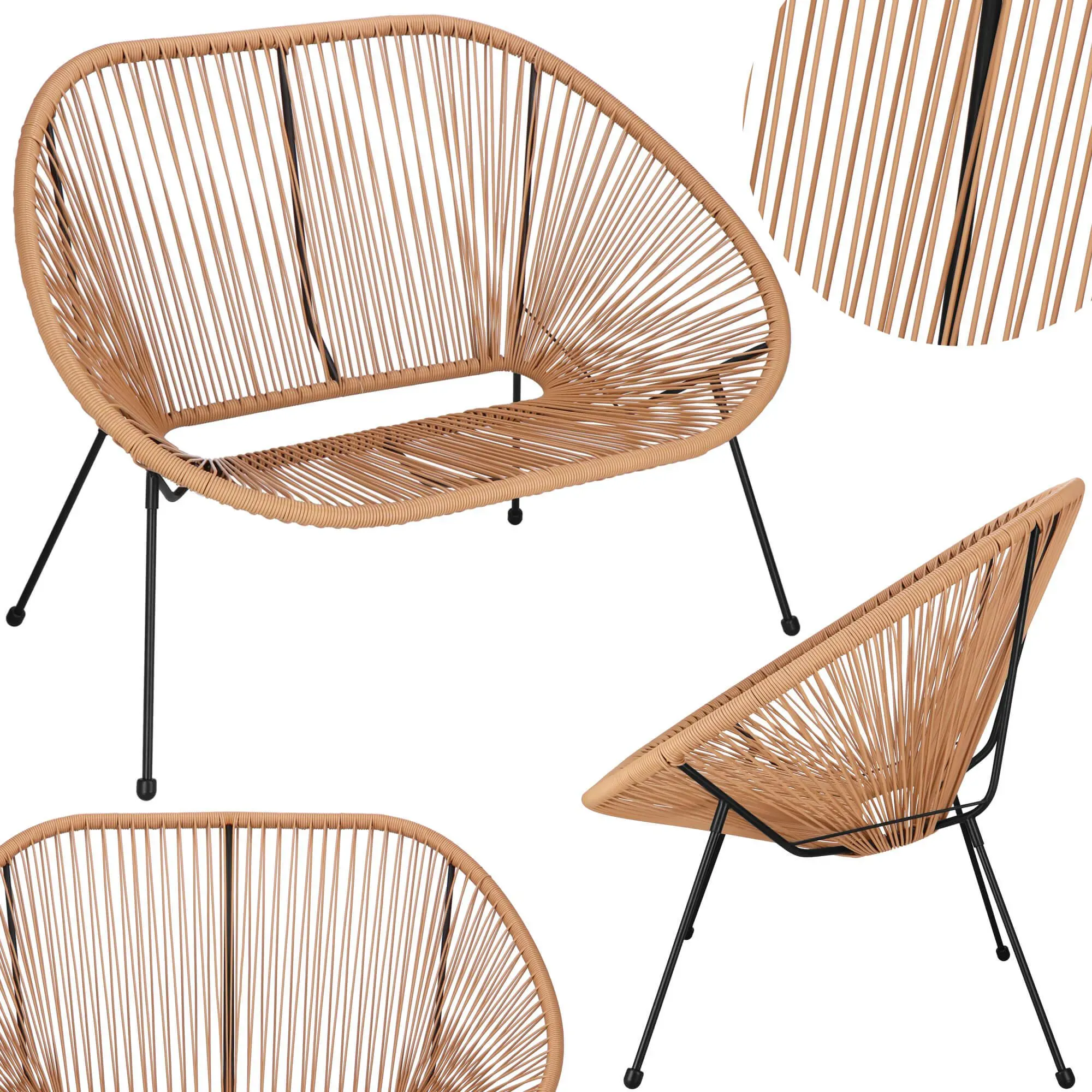 vrtna sofa, smeđa 114 x 82 x 87 cm - slika 2