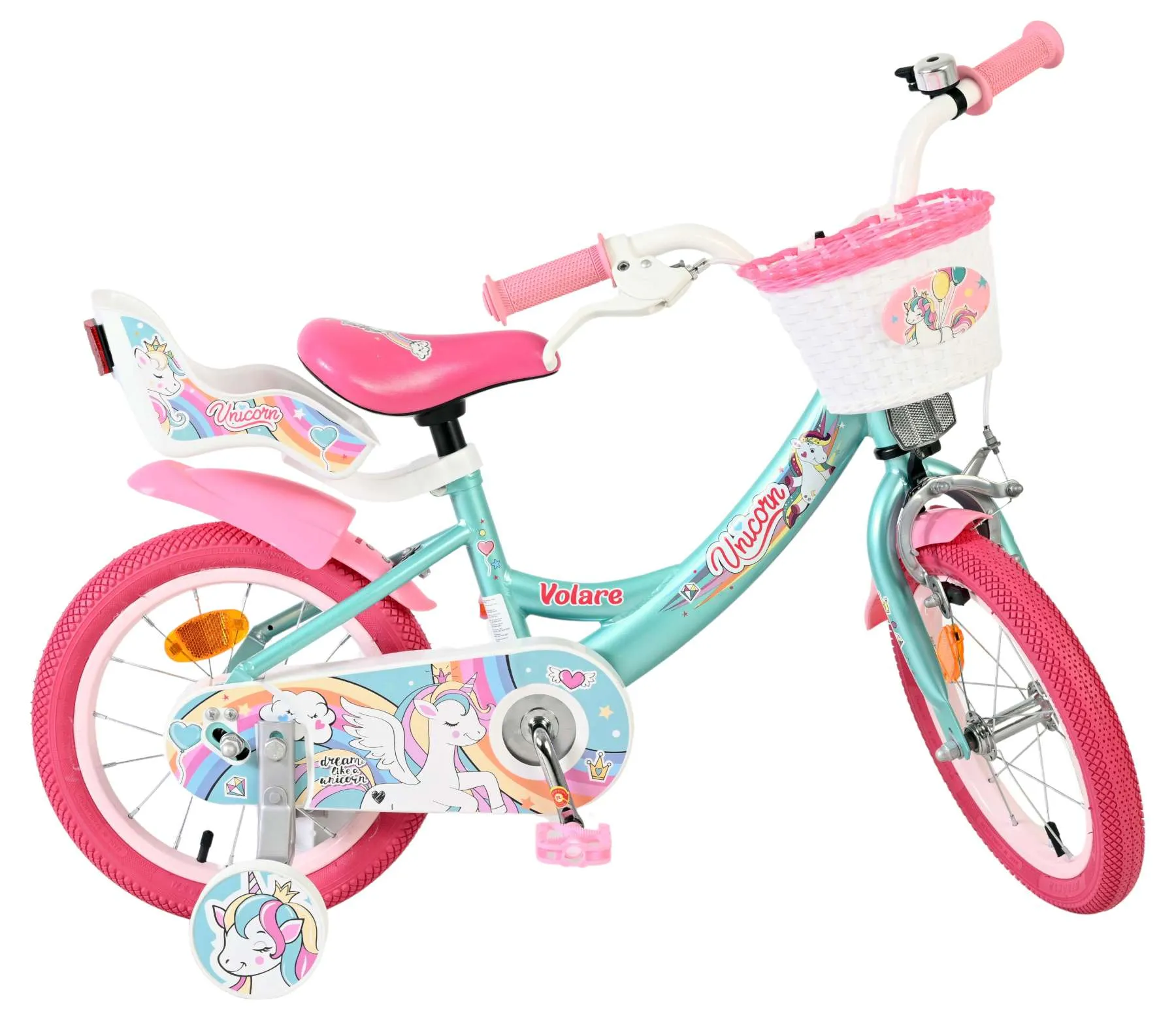 volare dječji bicikl unicorn 14″ zelene boje - slika 11
