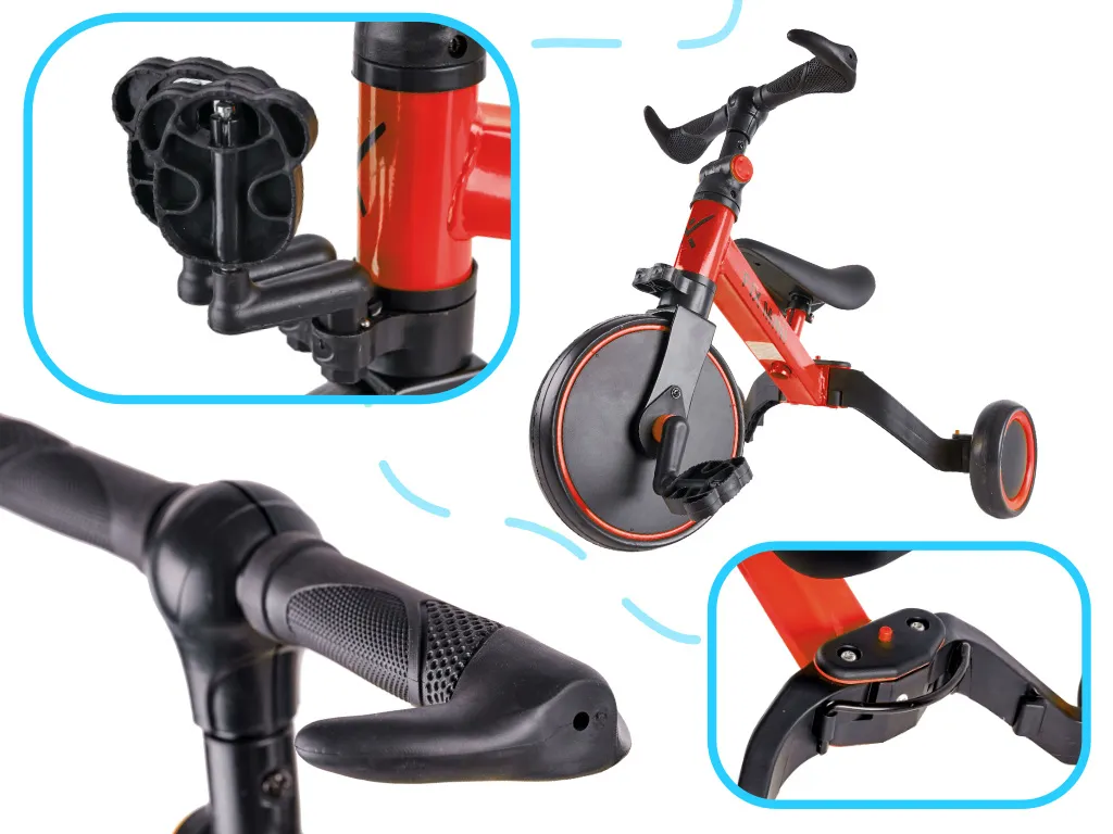 trike fix mini 3u1 tricikl s pedalama crveni - slika 4