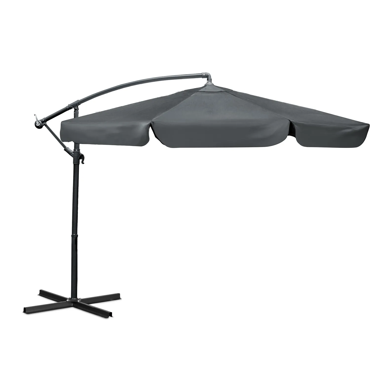 veliki vrtni suncobran plonos 350 cm sivi 488000 - slika 4