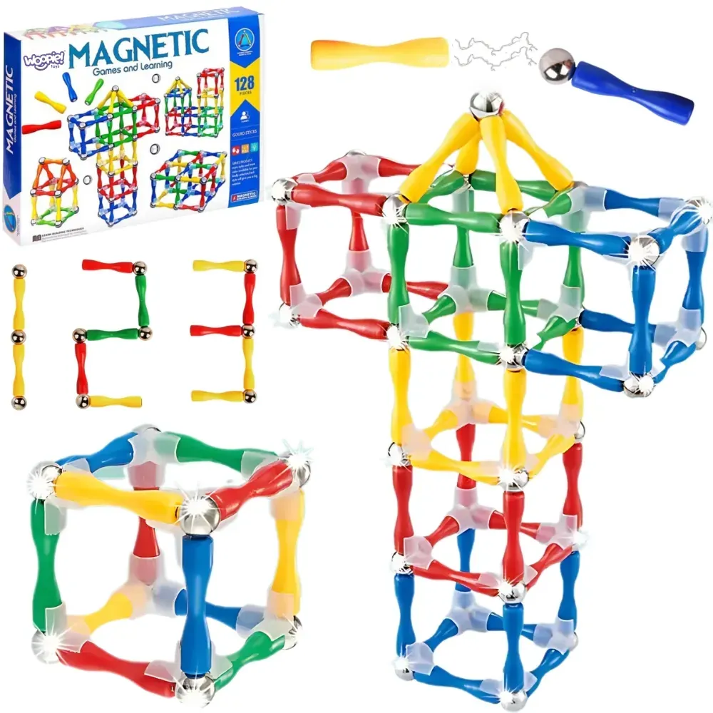 woopie xxl magnetski 3d građevinski blokovi 128 komada - slika 2